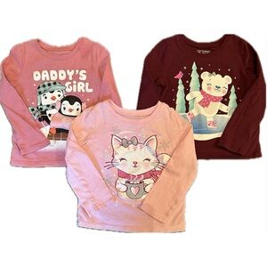 The Children’s Place Baby Toddler Girl 2T Long Sleeve Shirt Lot of Three EUC